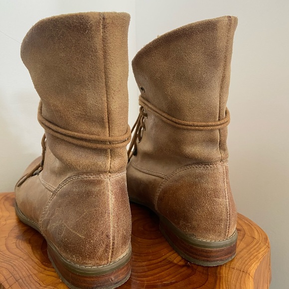 Leather lace up brown boot vintage look - Picture 5 of 6